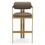Eichholtz Bar Stool Donato brushed brass finish seymore truffle Elevate your space with the sophisticated charm of the Donato bar stool. A true statement piece, thi - 3
