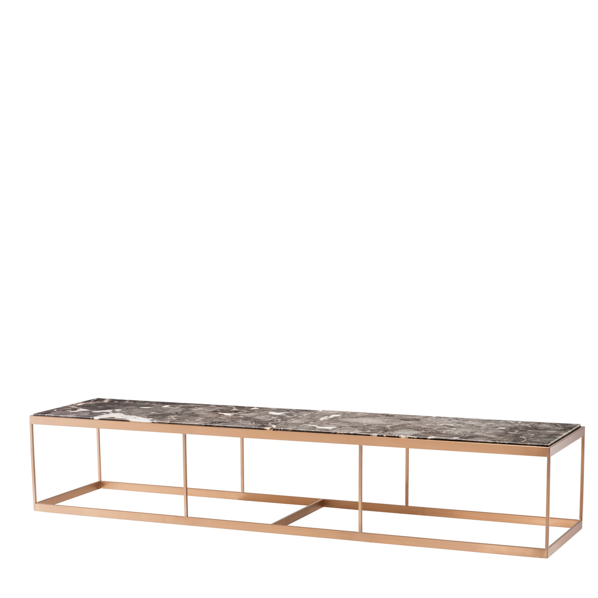 Eichholtz Coffee Table La Quinta br brass finish grey marble Bring industrial sophistication into your decor with the La Quinta Coffee Table. Comprising a 