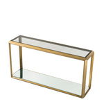 Eichholtz Console Table Callum brushed brass finish Evoke the seductive style of the seventies with the decadent Callum Console Table. Its brushed brass