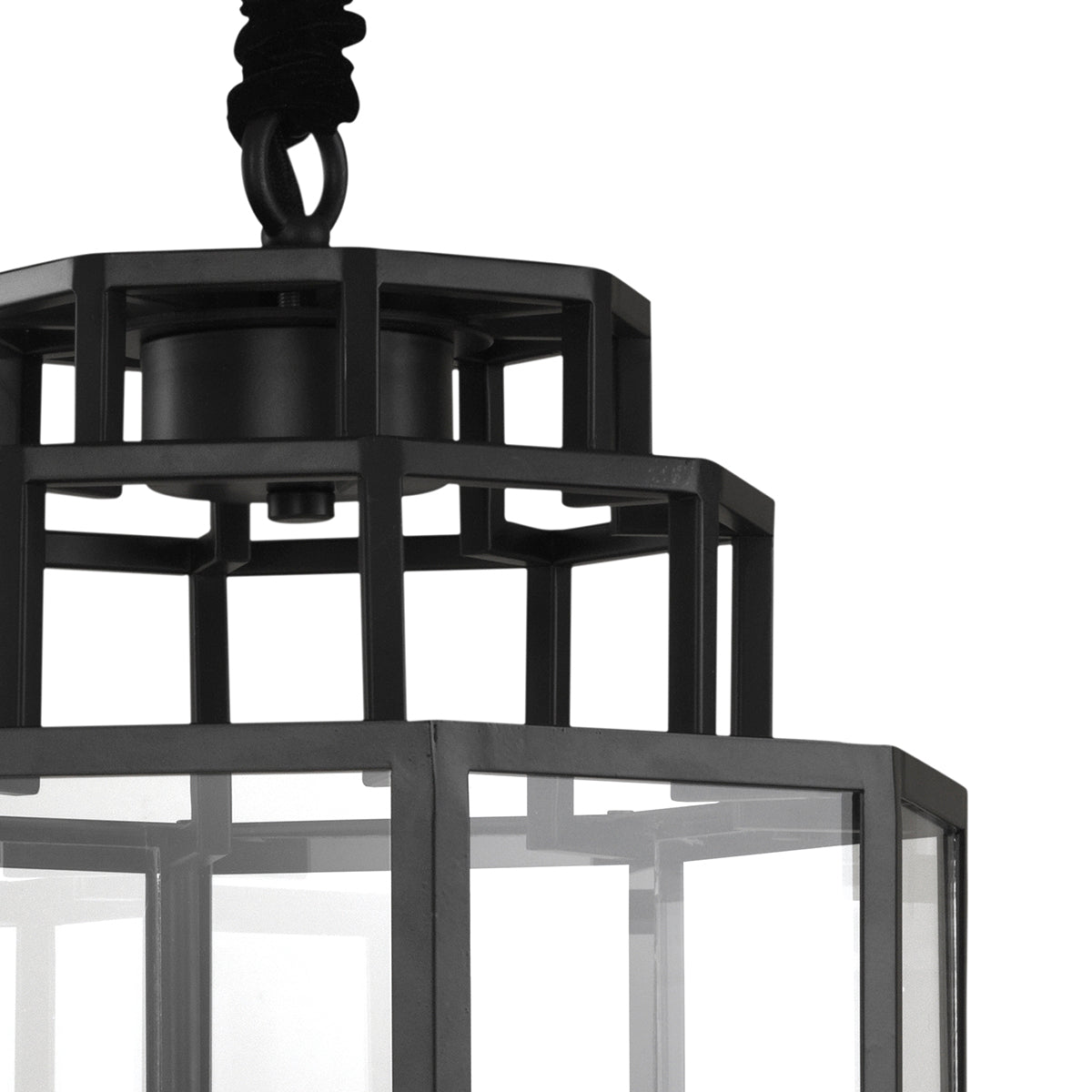 Eichholtz Lantern Monticello M black finish Tastefully blending contemporary design with a touch of industrial flair, the Monticello M Lantern i