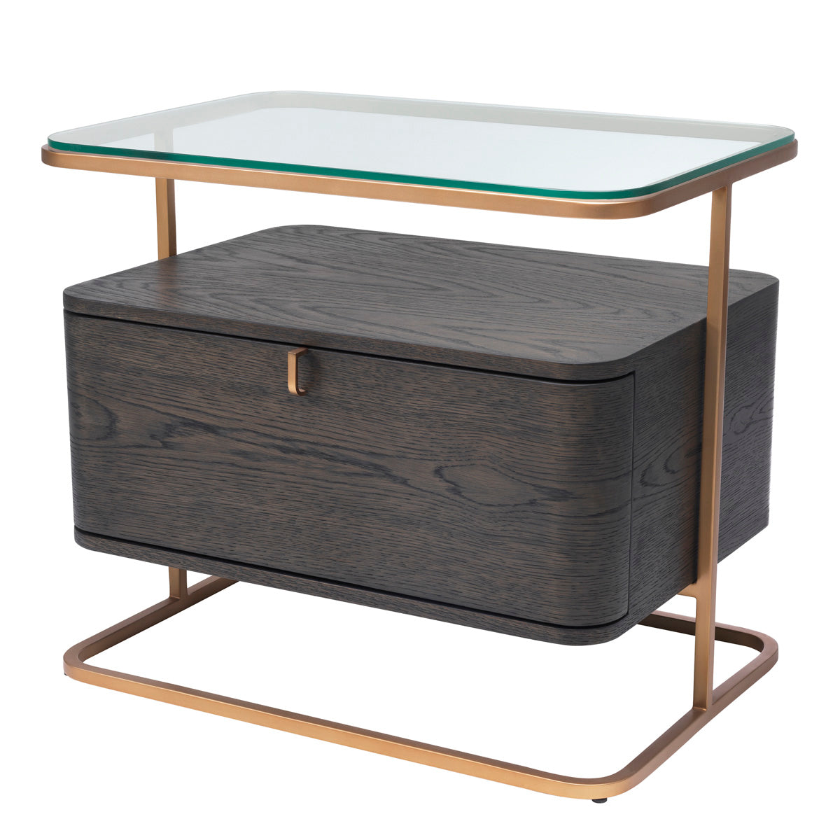 Eichholtz Nightstand Augusto mocha crown oak veneer With its seductive curves and vintage look, the 1-drawer Augusto Nightstand is a must-have in your b
