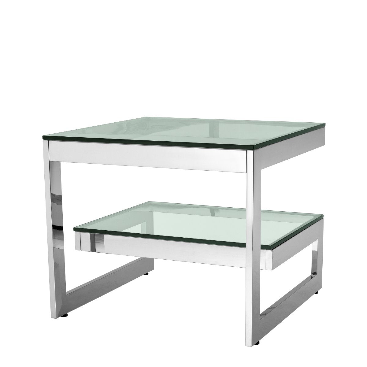 Eichholtz Side Table Gamma polished stainless steel Add a touch of timeless beauty to your interior with the Gamma Side Table. With its clean graphic li