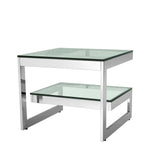 Eichholtz Side Table Gamma polished stainless steel Add a touch of timeless beauty to your interior with the Gamma Side Table. With its clean graphic li