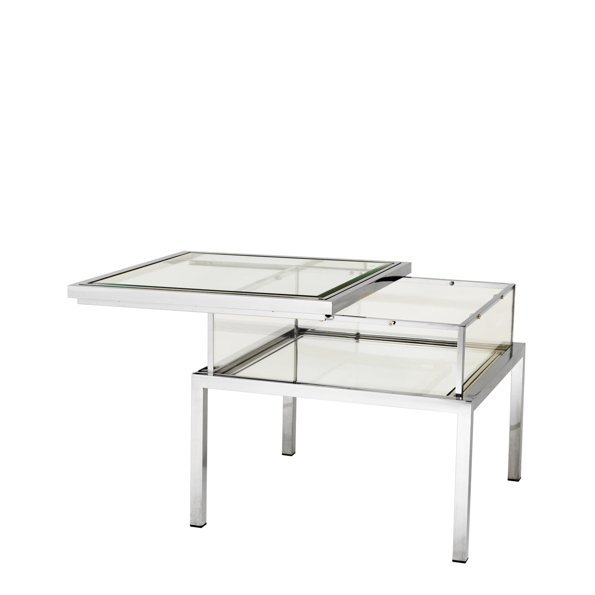 Eichholtz Side Table Harvey polished stainless steel Display your collectables in style with the square Harvey Side Table, the perfect table to showcase