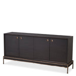 Eichholtz Dresser Premier charcoal grey oak veneer With its charcoal oak veneer casing and medium bronze finish frame and hardware, Dresser Premier is
