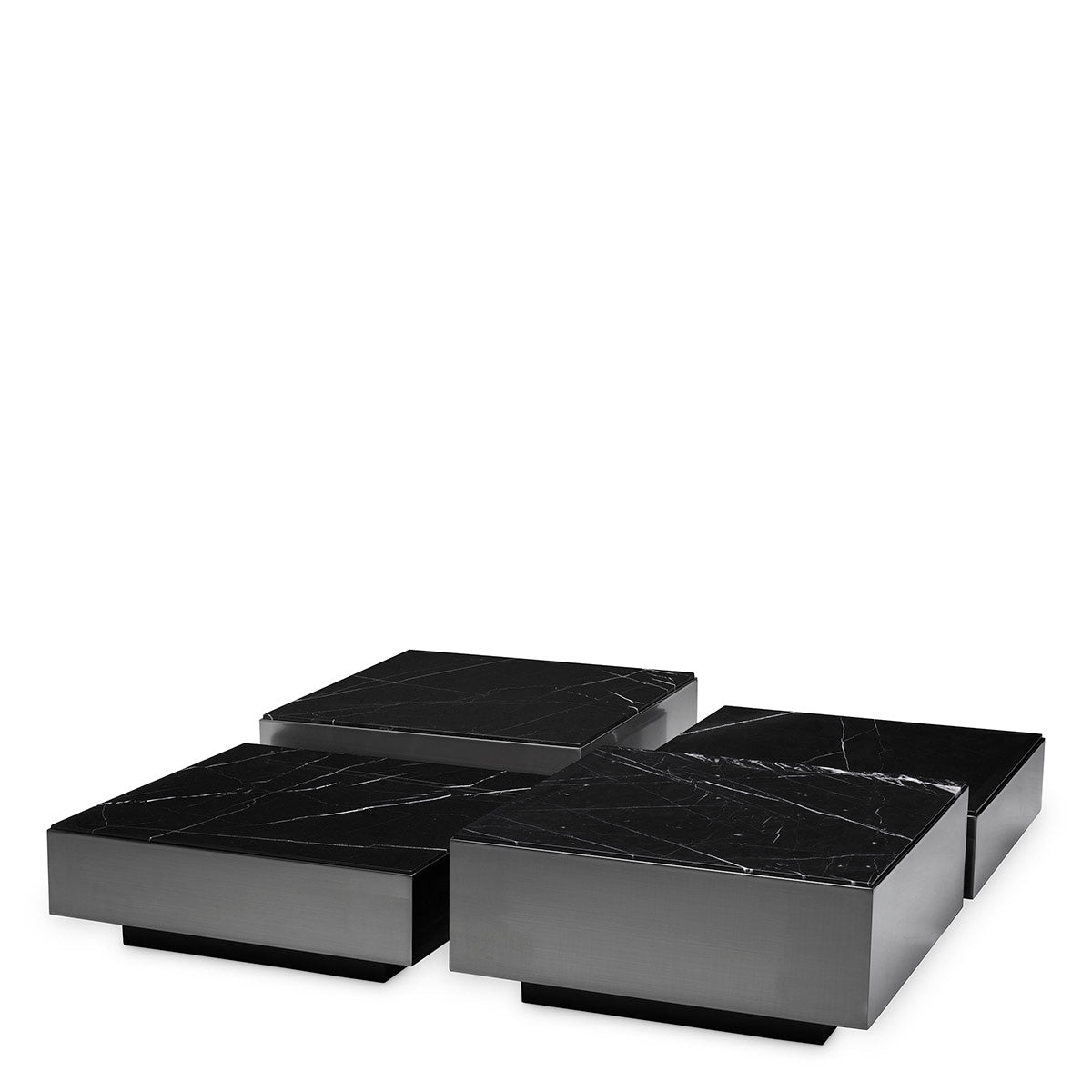 Eichholtz Coffee Table Esposito bronze finish black marble set of 4 Coffee Table Esposito gives any living area a fashionable feel thanks to its modern design. Differen