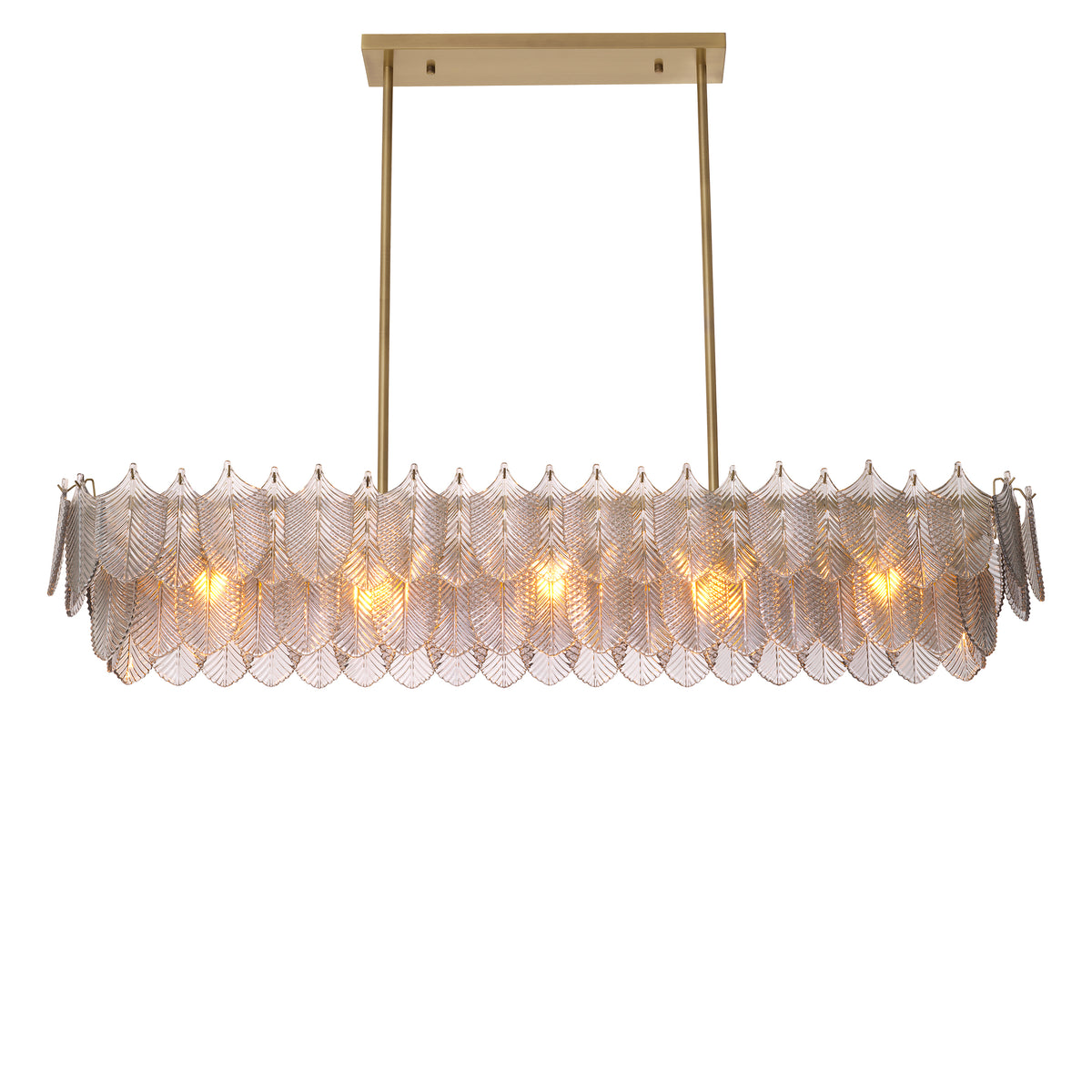 Eichholtz Chandelier Verbier rectangular light brushed brass finish Update your existing interiors with the rectangular Verbier Chandelier, a real highlight that can be - 3