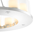 Eichholtz Chandelier Summit Round The glossy polished stainless steel plate of the Summit Chandelier is supported by a strong chain li