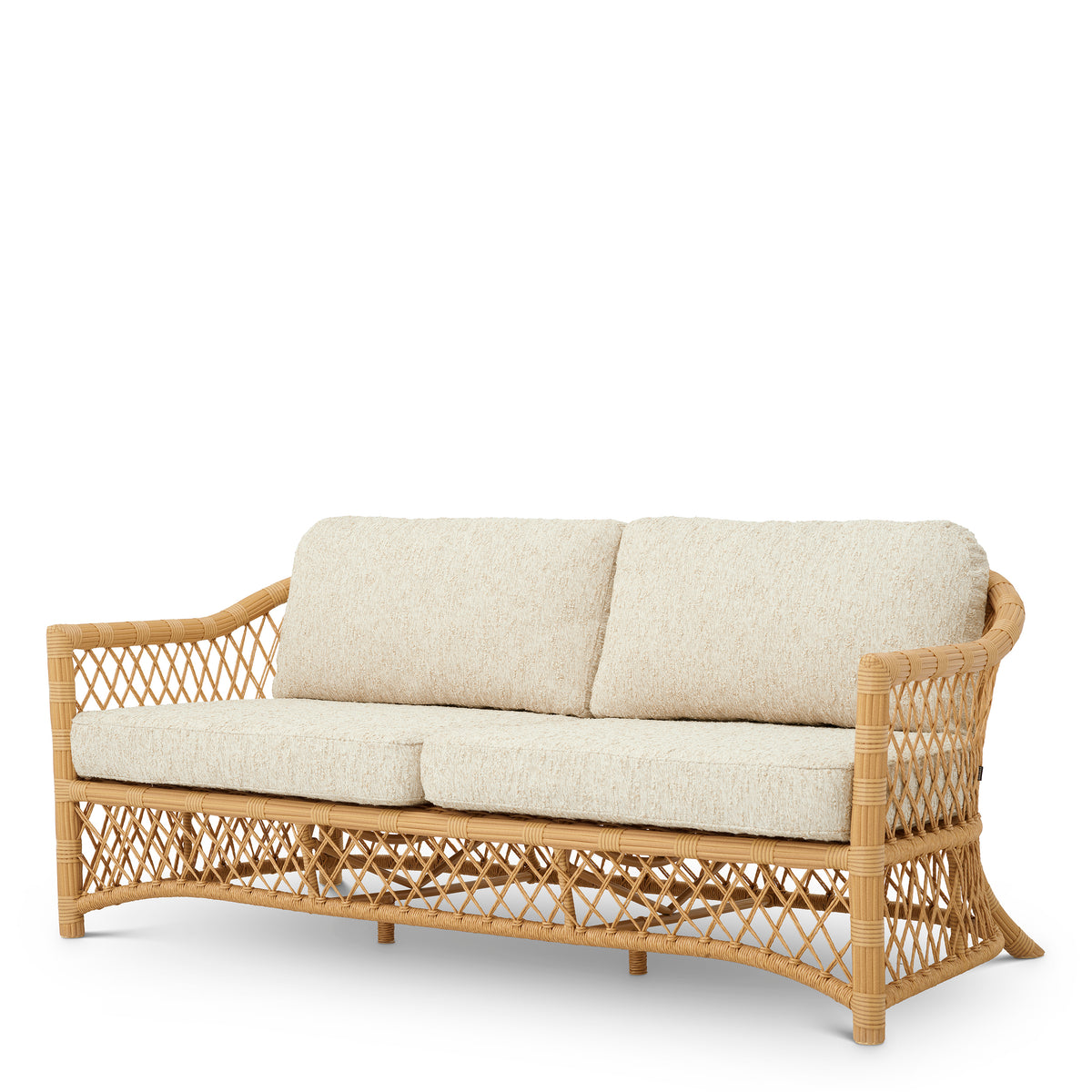 Eichholtz Outdoor Sofa Riverton faux rattan arden natural Transform alfresco lounging with the Outdoor Sofa Riverton in natural faux rattan and Arden natural 