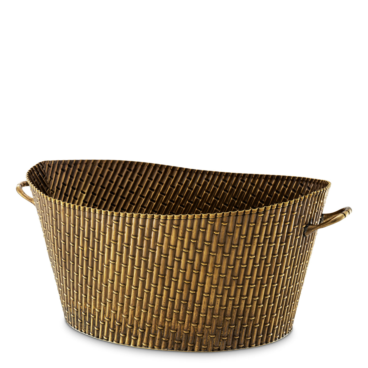 Eichholtz Wine Cooler Barletta L vintage brass finish Explore the Eichholtz Barletta L Wine Cooler, a handcrafted piece distinguished by its refined bambo