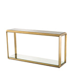 Eichholtz Console Table Callum brushed brass finish Evoke the seductive style of the seventies with the decadent Callum Console Table. Its brushed brass