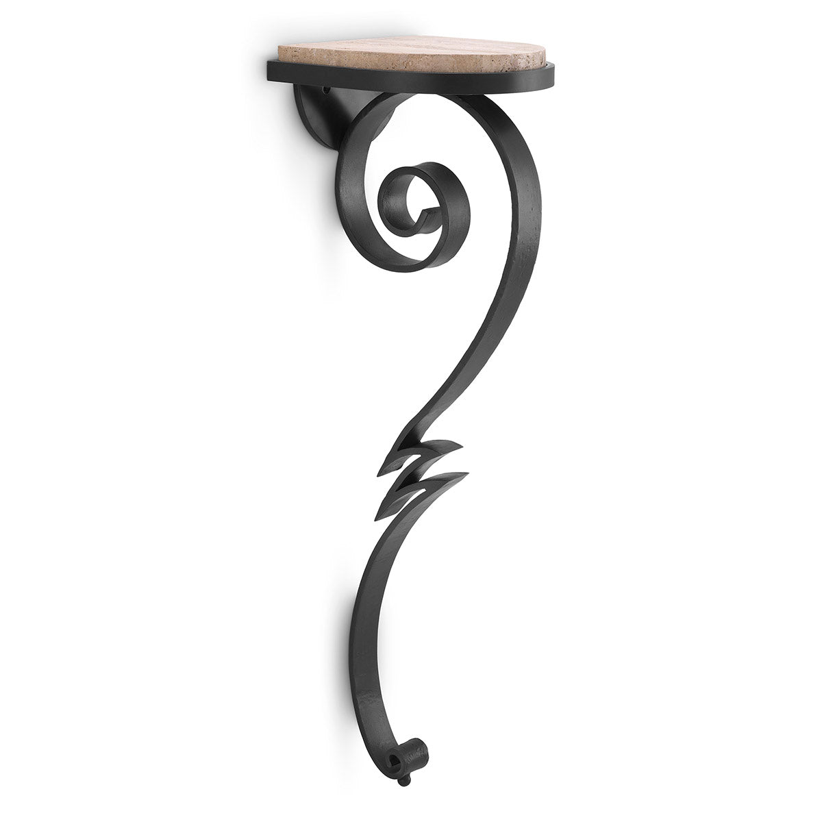 Eichholtz Wall Console Ophira gunmetal finish travertine The Ophira Wall Console is a captivating addition to any space, offering a perfect balance of cont