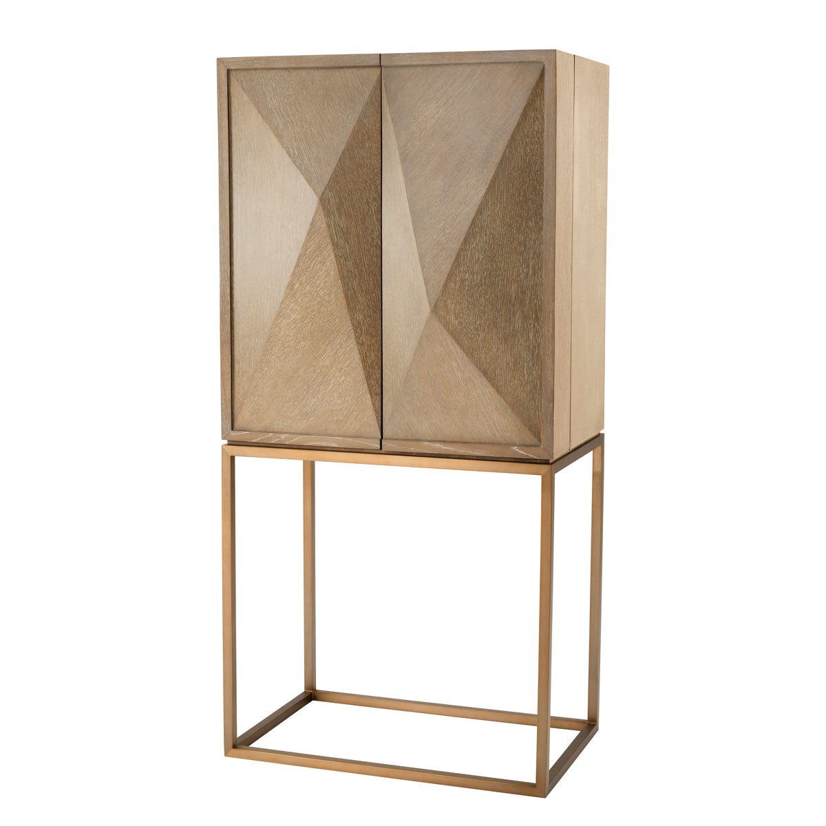 Eichholtz Bar Cabinet Highland washed oak veneer Present your collection of liquors and wines in the Mid-Century Modern style Bar Cabinet Highland. W
