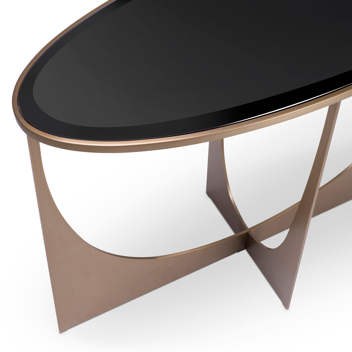 Eichholtz Console Table Elegance brushed brass finish The Elegance Console Table boasts an impressive fusion of curved and geometric shapes to create a st