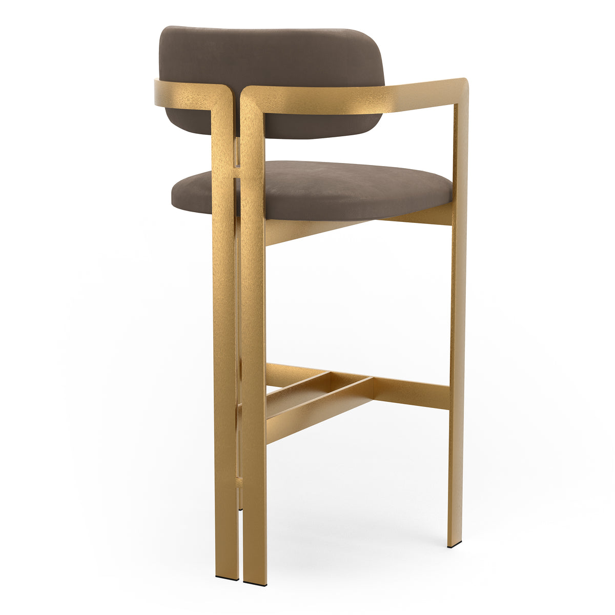 Eichholtz Bar Stool Donato brushed brass finish seymore truffle Elevate your space with the sophisticated charm of the Donato bar stool. A true statement piece, thi - 4