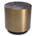 Eichholtz Side Table Porter round brushed brass finish grey marble Designed with elegance in mind, Side Table Porter will elevate the style of your abode. 