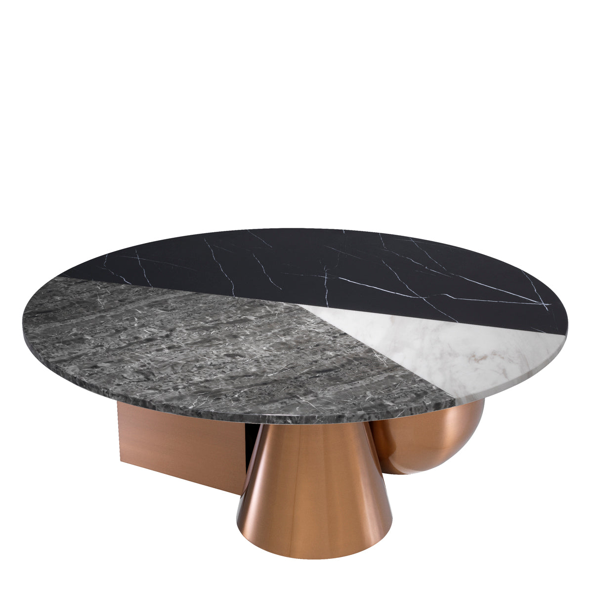 Eichholtz Coffee Table Tricolori brushed copper finish The Tricolori Coffee Table is a perfect mix of distinctive design and superb style. A daring combina