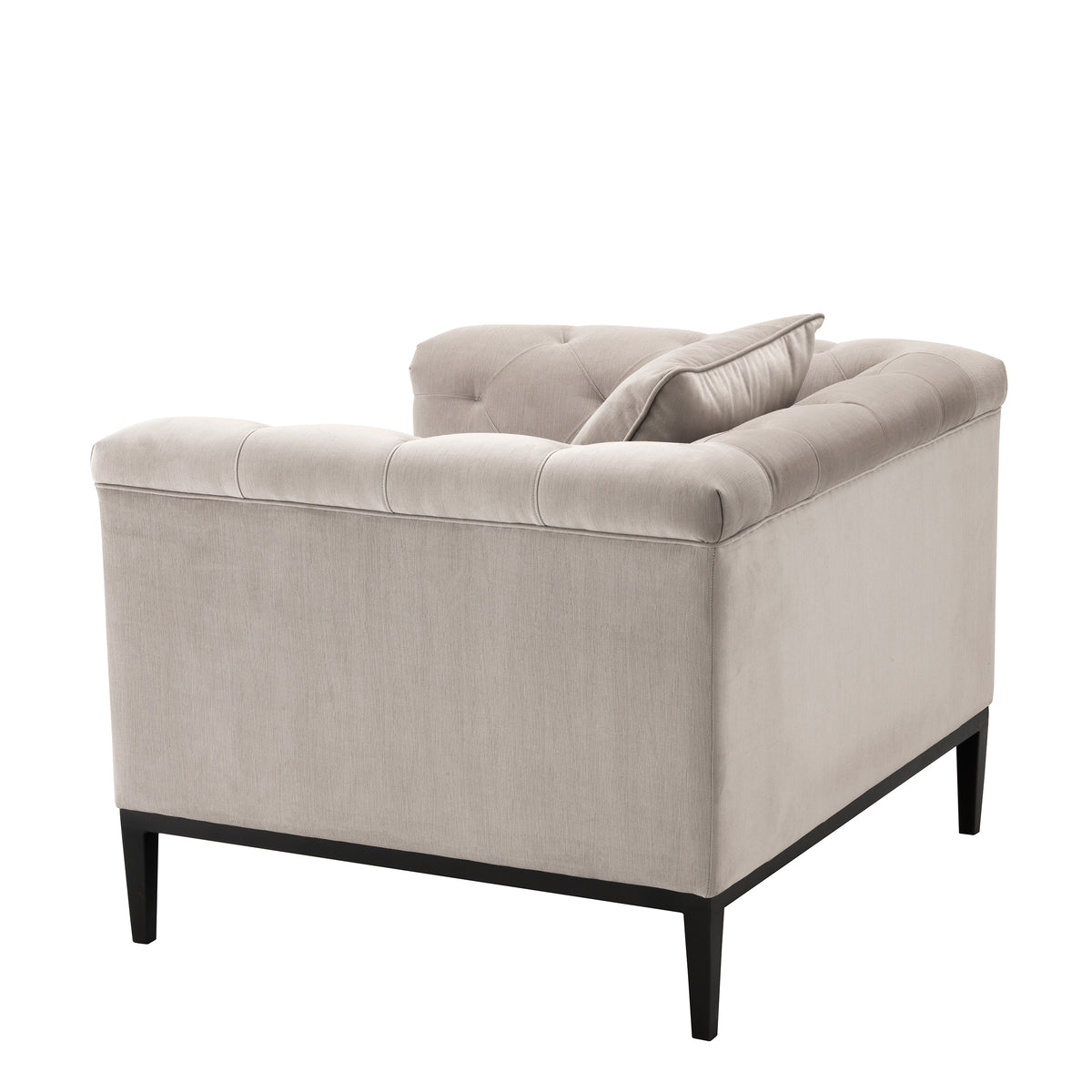 Eichholtz Chair Cesare pebble grey Inspired by the classic Chesterfield furniture, the Cesare Chair in pebble grey upholstery offers a