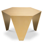 Eichholtz Side Table Metro Chic brushed brass finish With a hexagonal table top and three tapered legs in a brushed brass finish, the Metro Chic Side Tab