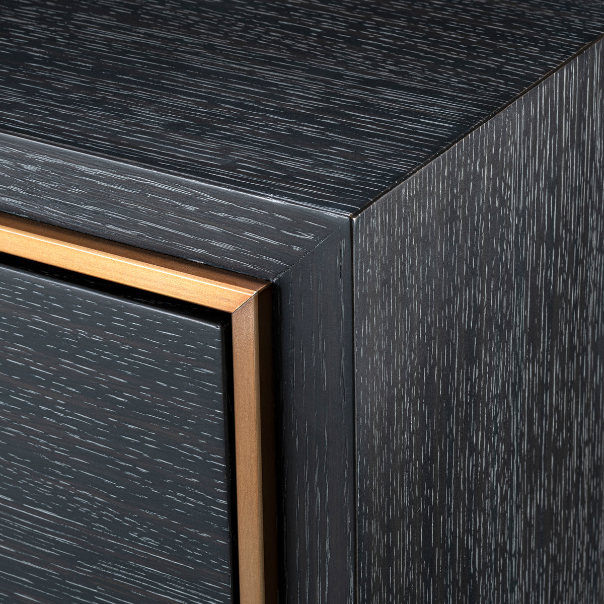 Eichholtz Nightstand Hazel charcoal grey oak veneer Nightstand Hazel is a chic and organised bedside table. Wrapped in a charcoal oak veneer casing and