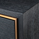 Eichholtz Nightstand Hazel charcoal grey oak veneer Nightstand Hazel is a chic and organised bedside table. Wrapped in a charcoal oak veneer casing and
