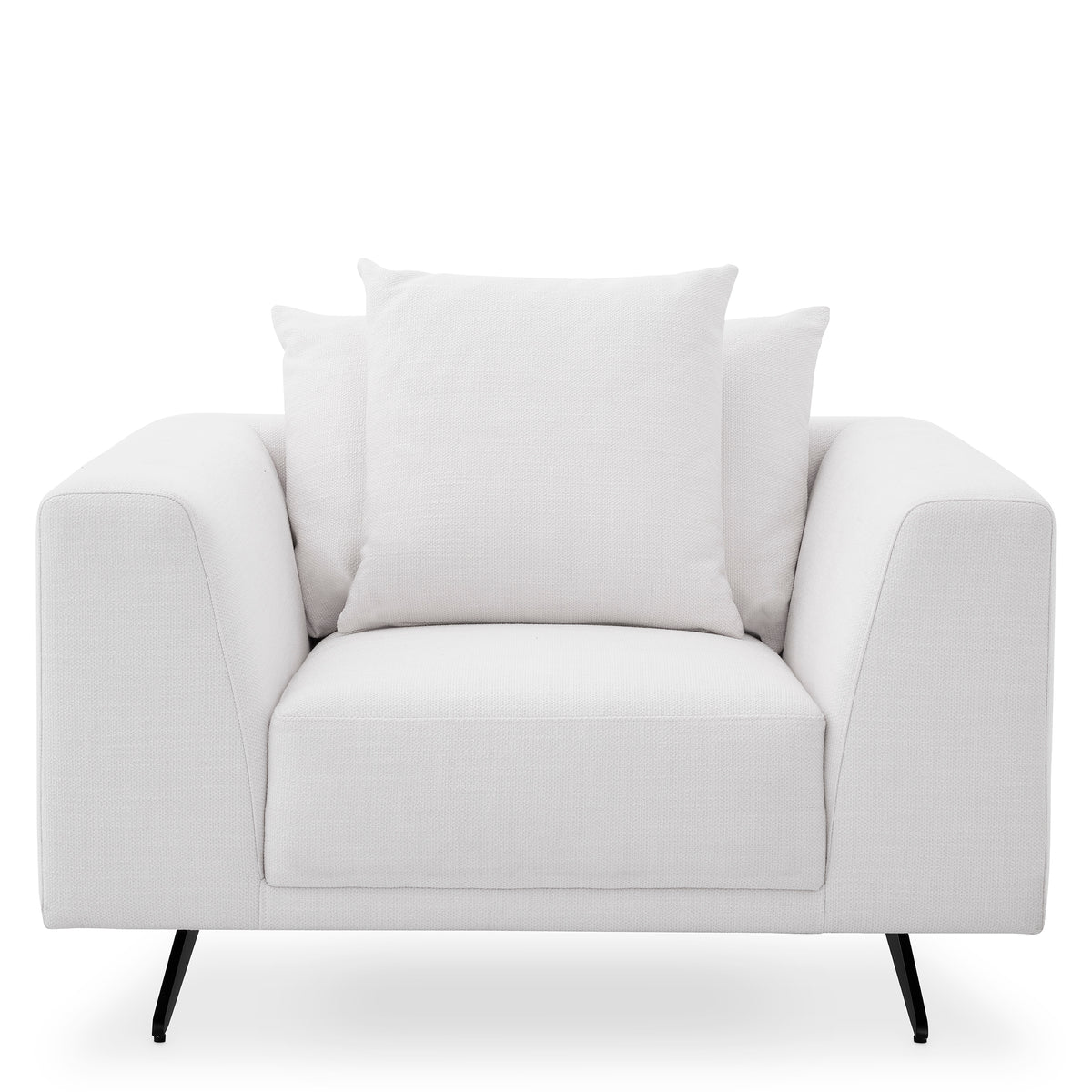 Eichholtz Chair Endless avalon white Supported by sturdy black feet, Chair Endless has a crisp avalon white upholstery. Loose back cushio