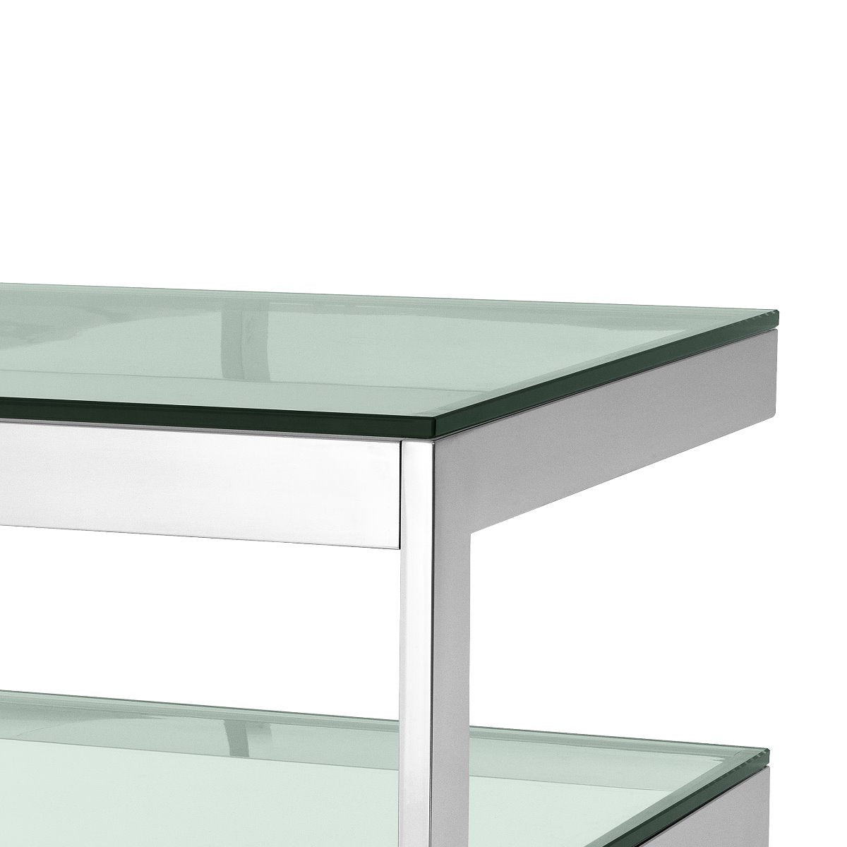 Eichholtz Side Table Gamma polished stainless steel Add a touch of timeless beauty to your interior with the Gamma Side Table. With its clean graphic li