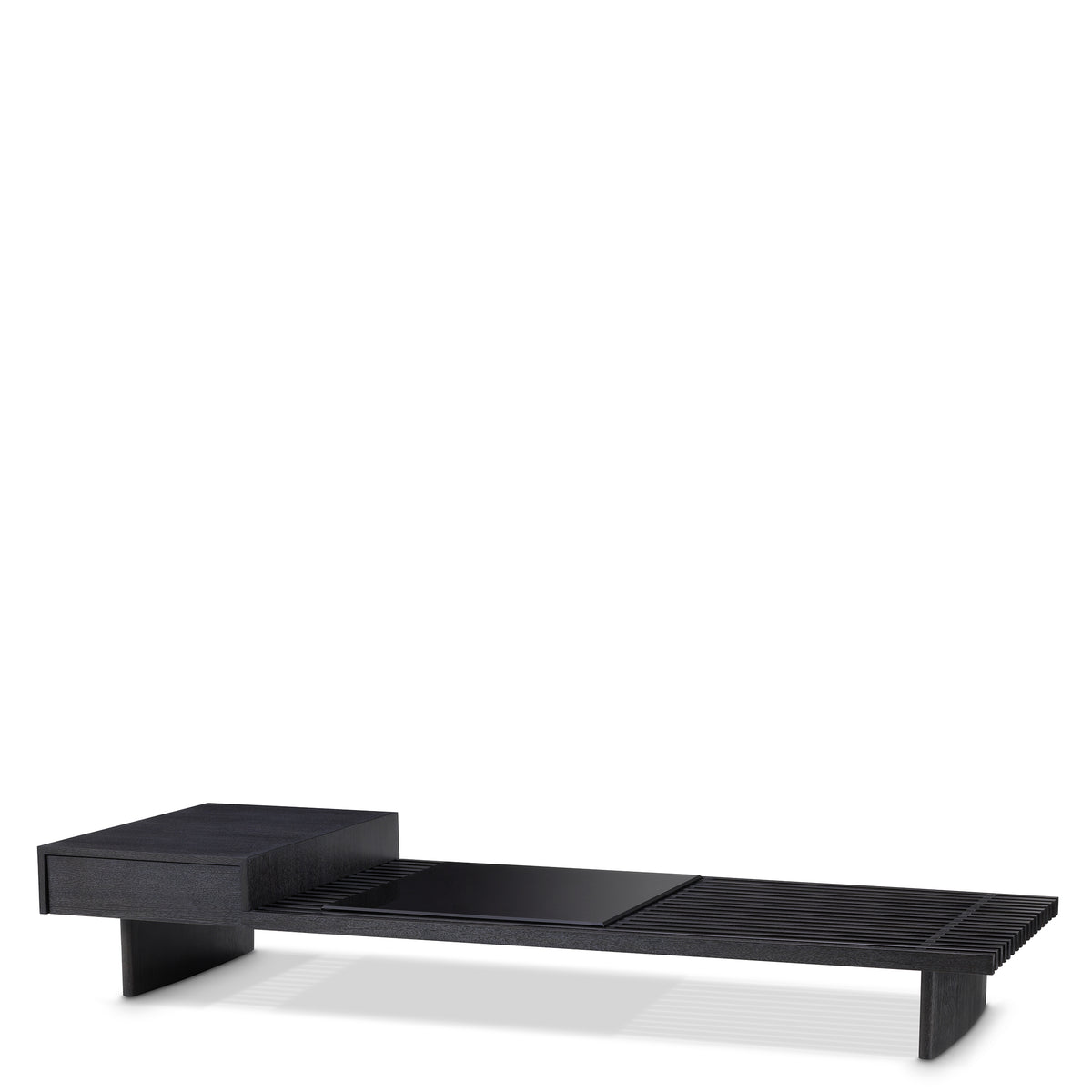 Eichholtz Coffee Table The Crest charcoal grey oak veneer incl glass top Pairing rich materials with sleek design, Coffee Table The Crest brings form and f