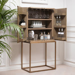 Eichholtz Bar Cabinet Highland washed oak veneer Present your collection of liquors and wines in the Mid-Century Modern style Bar Cabinet Highland. W