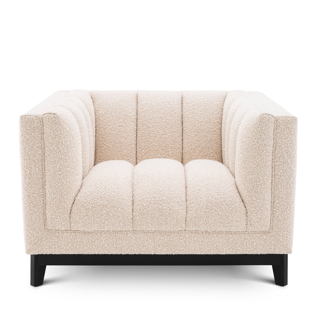 Eichholtz Chair Ditmar bouclé cream Resting upon a black finish base and upholstered in cream-coloured bouclé, Chair Ditmar will bring l