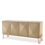 Eichholtz Dresser Highland washed oak veneer The washed oak veneer Highland Cabinet combines a brushed brass finished frame with washed oak venee