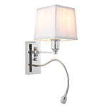 Eichholtz Wall Lamp Ellington nickel finish incl white shade Elevate your interior lighting with the sophisticated Wall Lamp Ellington by Eichholtz. This e