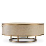 Eichholtz Coffee Table Napa Valley woven washed oak veneer Pairing Bauhaus style with a Mid-Century Modern look, the beautiful drum-shaped Napa Valley Coff
