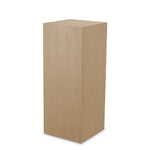 Beige wooden pedestal on a white background