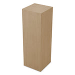 Beige wooden pedestal on a white background