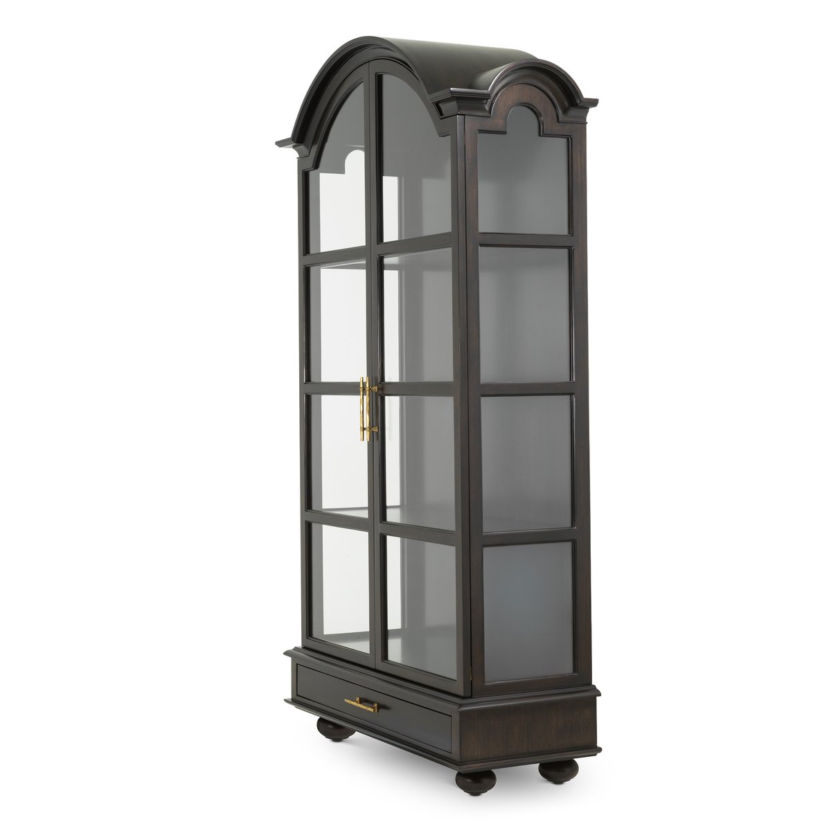 Eichholtz Cabinet Varick satin eucalyptus veneer double doors feature a contemporary satin eucalyptus finish that brings warmth and quiet sophistication. Adjustable glass shelves