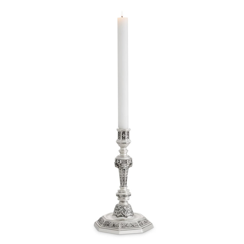 Eichholtz Candle Holder Delavigne antique silver finish Introducing The Met x Eichholtz Delavigne Candlestick, inspired by 18th-century French silversmithing. Crafted with meticulous attention to detail,