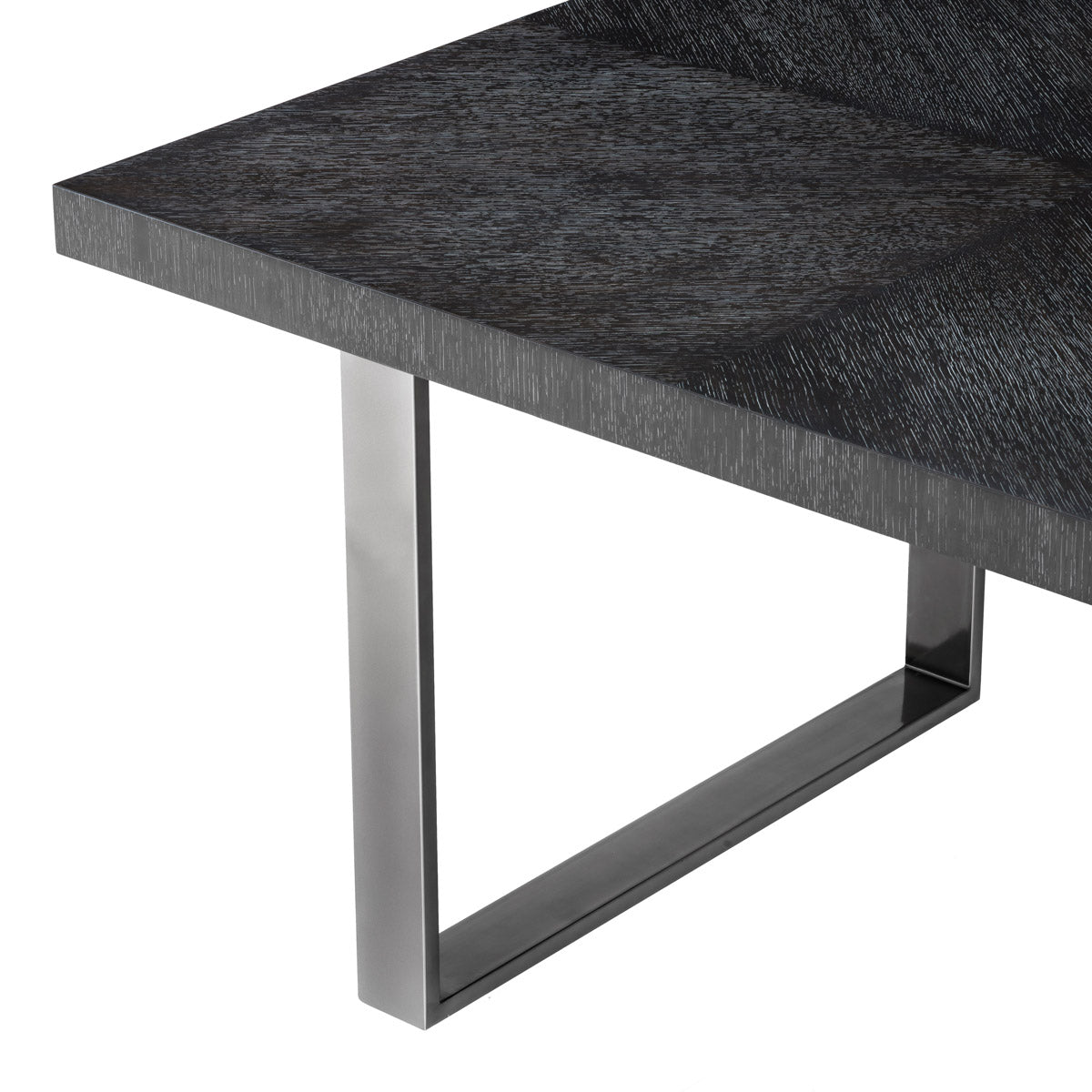 Eichholtz Dining Table Borghese — Charcoal Oak Veneer, Black Nickel hero image (Image 1)