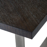 Close-up of Dining Table Borghese highlighting Nickel and Charcoal Oak Veneer, Black Nickel (Image 2)