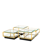 Eichholtz Coffee Table Tortona Set Of 4 — Gold, Bevelled Glass hero image (Image 1)