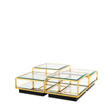 Close-up of Coffee Table Tortona Set Of 4 highlighting Glass and Gold, Bevelled Glass (Image 2)