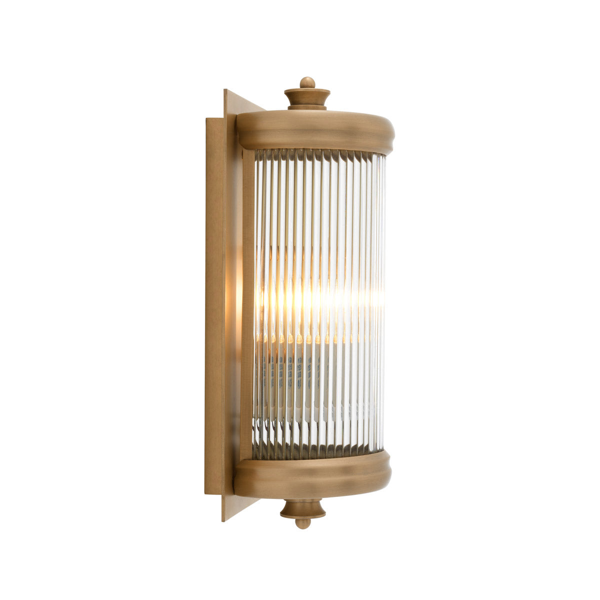 Close-up of Wall Lamp Glorious S highlighting Brass, Glass and Matte Brass, Clear Glass (Image 2)