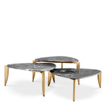 Eichholtz Coffee Table Regioni set of 3 — Brushed Brass, Grey Marble hero image (Image 1)
