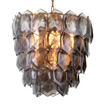 Chandelier Elias Vintage brass finish | handmade smoke glass Lighting 118357UL 2