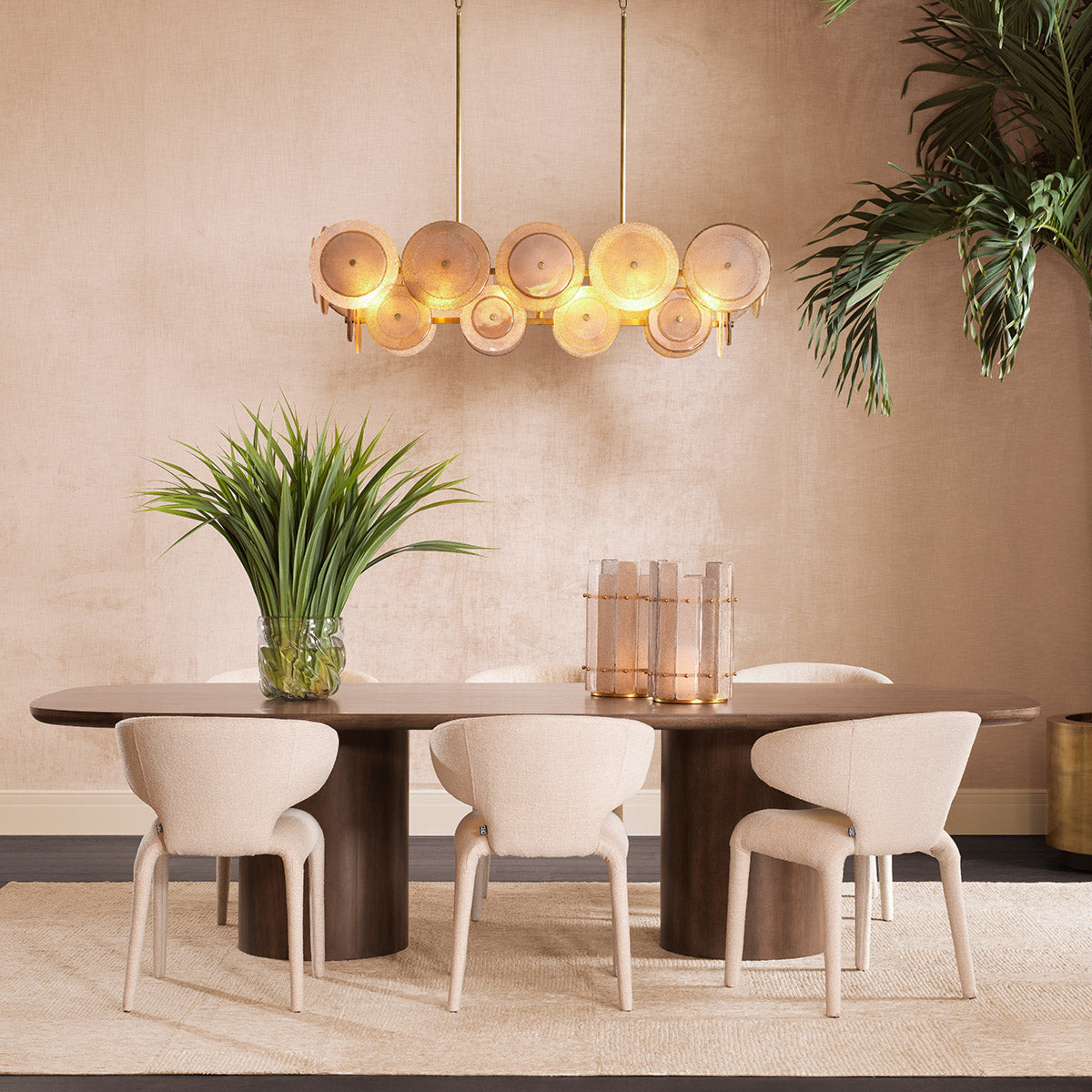 Chandelier Hyde Vintage brass finish | handmade glass Lighting 118358UL 3