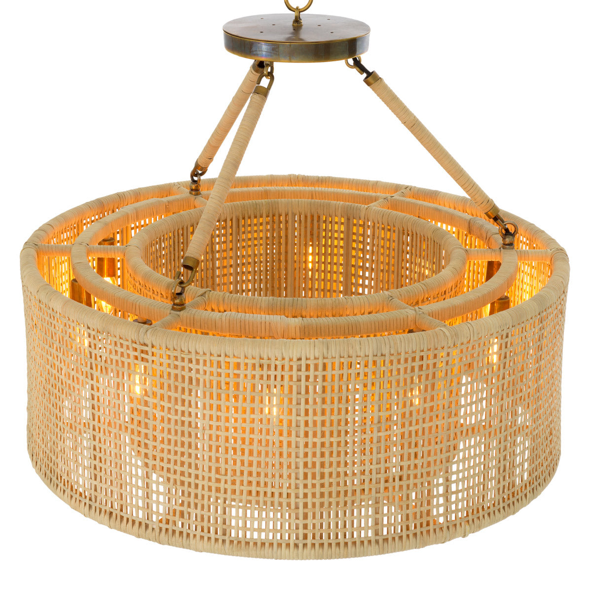 Chandelier Bernardi Natural rattan | vintage brass finish Lighting 118678UL 5