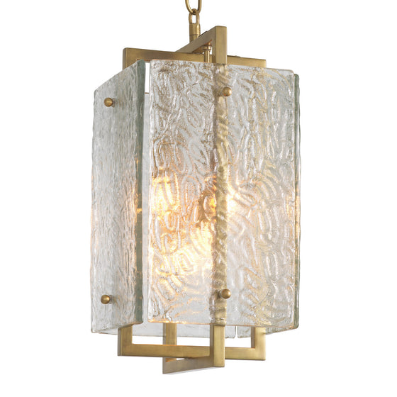 Eichholtz Pendant Solara — Vintage Brass, Handblown Glass hero image (Image 1)