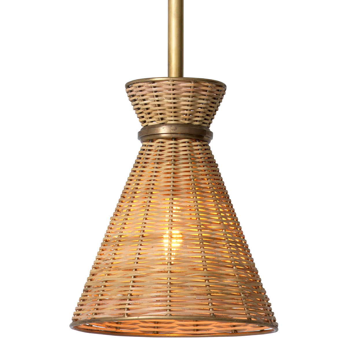 Pendant Kon Tiki Vintage brass finish | natural rattan Lighting 119044UL 2