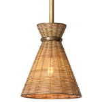 Pendant Kon Tiki Vintage brass finish | natural rattan Lighting 119044UL 2