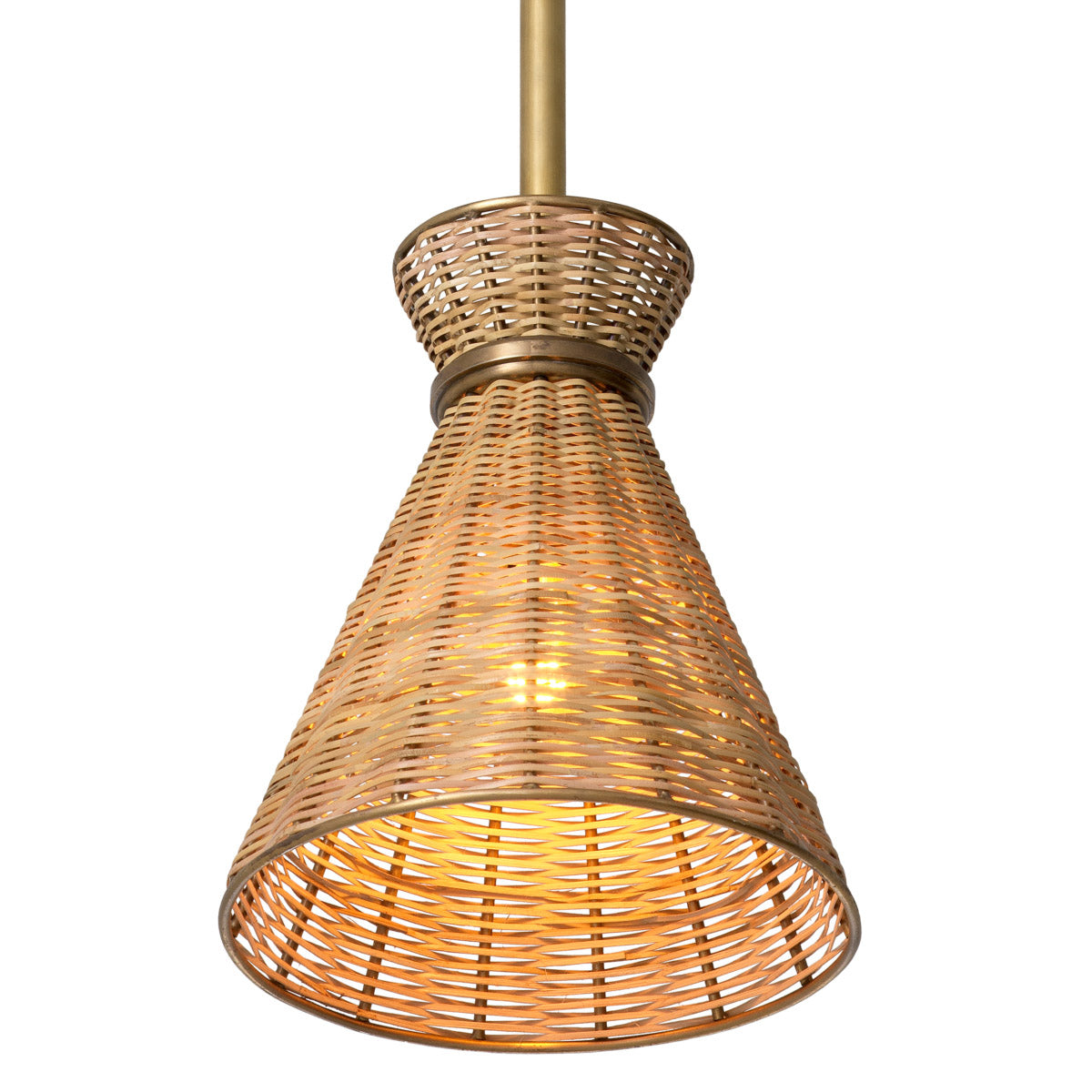 Pendant Kon Tiki Vintage brass finish | natural rattan Lighting 119044UL 3
